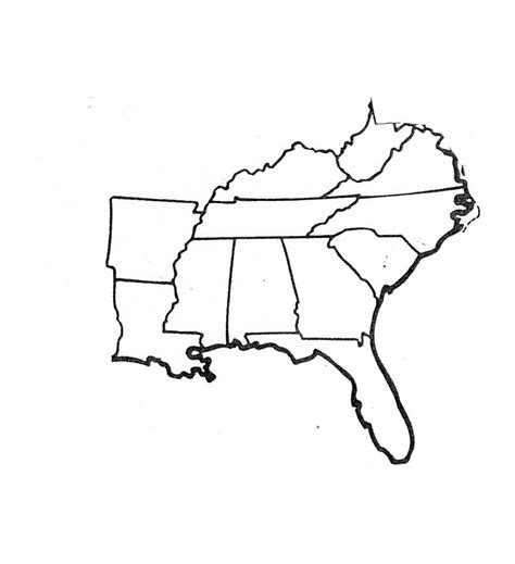 map  southeast  states earthwotkstrust printable blank map