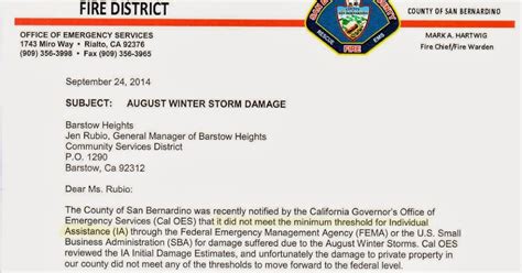 barstow heights community services district county response letter