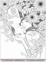 Coloring Pages Nature Beauty Stress Anti Edward Ramos Zen Adults Adult Color Colorism Book Mandala Justcolor Illustration Drawing Fairy Heart sketch template