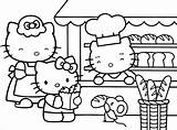 Coloring Kitty Hello Pages Printable Hard Library Clipart sketch template