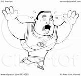 Fear Running Clipart Cartoon Olympic Athlete Outlined Buff Man Cory Thoman Coloring Vector sketch template