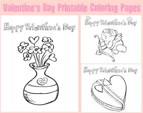 valentines day kids printable coloring pages