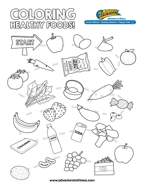healthy choices  colouring pages