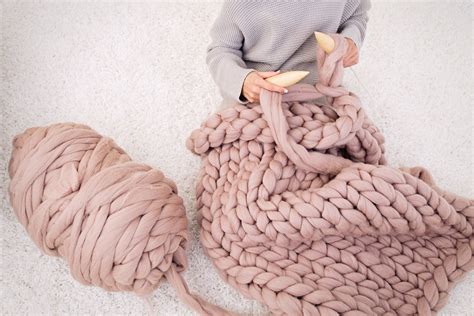 diy knit kit chunky knit blanket   giant knitting etsy