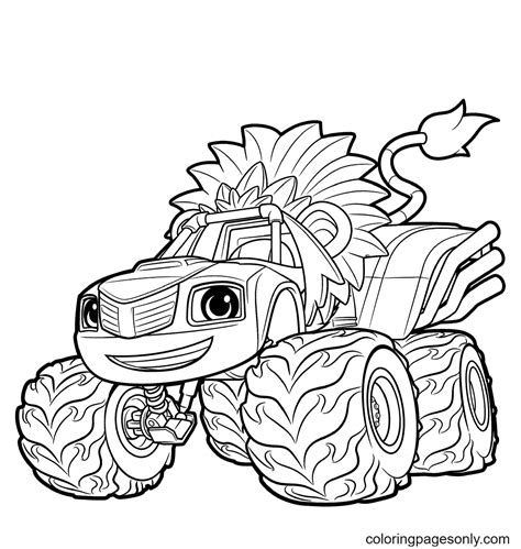 lion monster truck coloring page  printable coloring pages