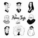 Addams Family Pages Halloween Coloring Template Portraits 1991 Film Morticia Fb Templates Book sketch template
