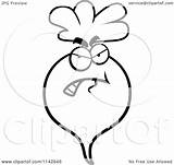 Radish Clipart Angry Character Coloring Cartoon Outlined Vector Cory Thoman Royalty sketch template