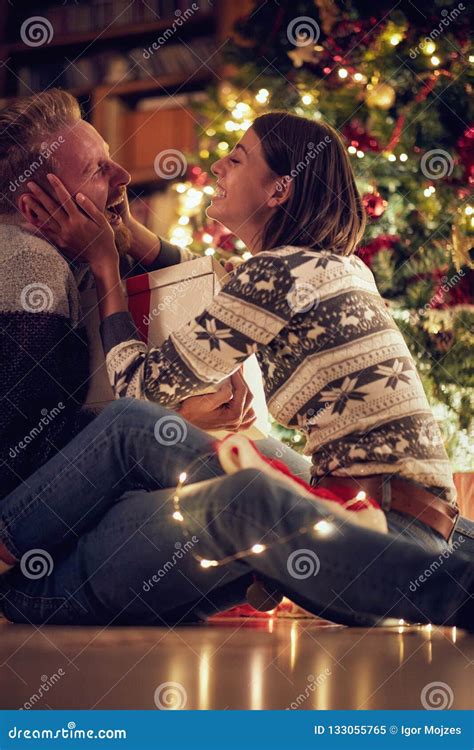 loving christmas couple enjoying in the holidays stock image image of