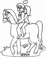 Horseback Cheval Coloriage Cavalier Sweethearts Coloringhome Thèmes Associés sketch template