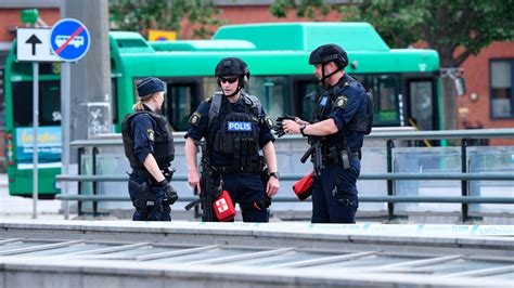 swedish police shoot man threatening people at train station