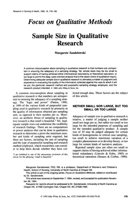 sample size  qualitative research