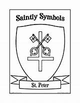 Peter St Coloring Symbols Getcolorings Saintly Printable Pages sketch template