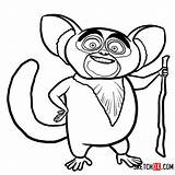 Madagascar Maurice Draw Characters Drawing Cartoon Sketchok Easy Step sketch template
