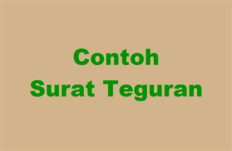 16 Contoh Surat Teguran Pns Dinas Disiplin Tertulis