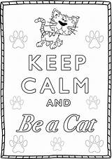 Calm Keep Coloring Cat Pages Colouring Justcolor Cute Little sketch template