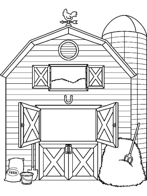 barn  farm animal coloring pages  barn  structures