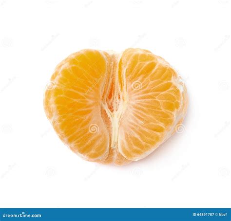 Peeled Tangerine Isolated Stock Image Image Of Mandarin 64891787