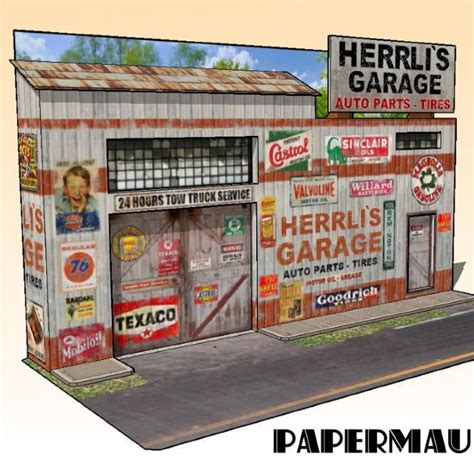 printable garage diorama template printable garage diorama template