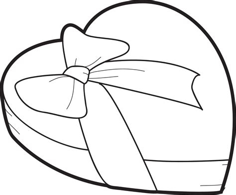 printable heart shaped candy box valentines day coloring page supplyme