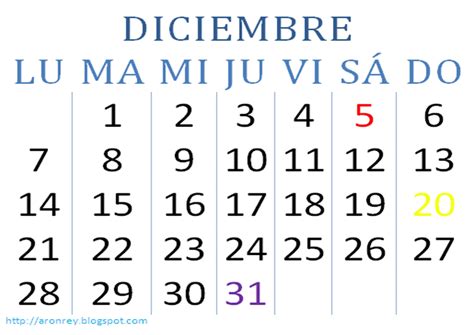 calendario del mes imagui