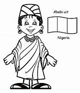 Nigeria Coloring Kids Wereld Kleurplaten Klederdracht Pages Sanat Flevoland Books Seç Pano sketch template