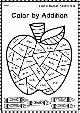Worksheets School Color Addition Back Math Printable Grade Kids Kindergarten Cute Coloring Activity Pages English Teacherspayteachers Includes Two Themed Salvo sketch template