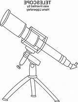Telescope Coloring Printable Worksheets Pages Space sketch template