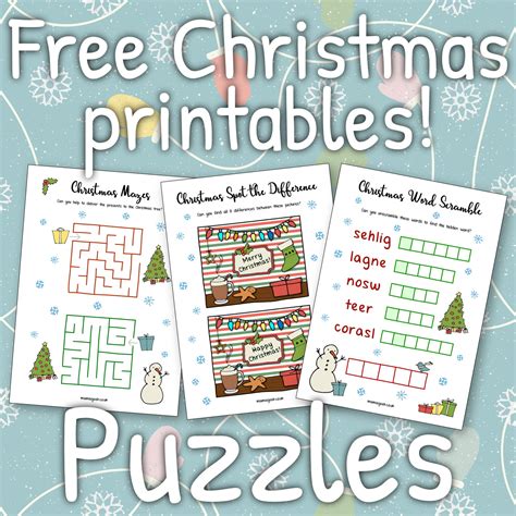 printable christmas picture puzzles  printable templates
