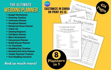 printable wedding planner  diy planning idea