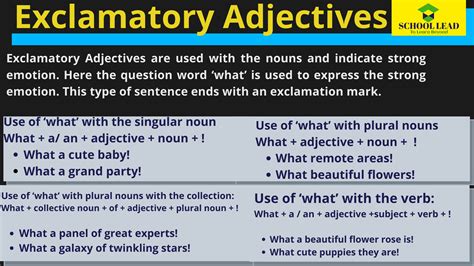 exclamatory adjectives school lead
