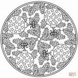 Mandala Christmas Coloring Pages Baubles Printable Drawing sketch template