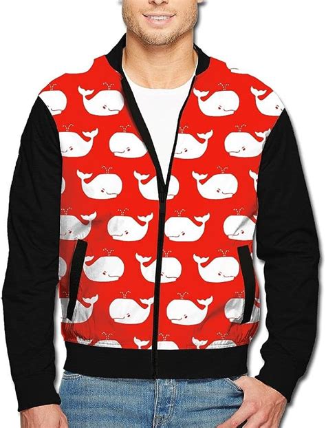 amazoncom jacketyy christmas red whales whale repeat mens casual