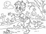 Coloring Pages Halloween Creepy Zombie Kid Choose Board Coloringpages4u sketch template