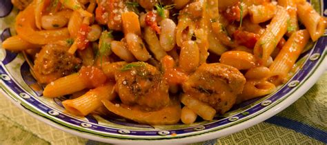 spicy tuscan rigatoni with sausage and mushrooms recipe