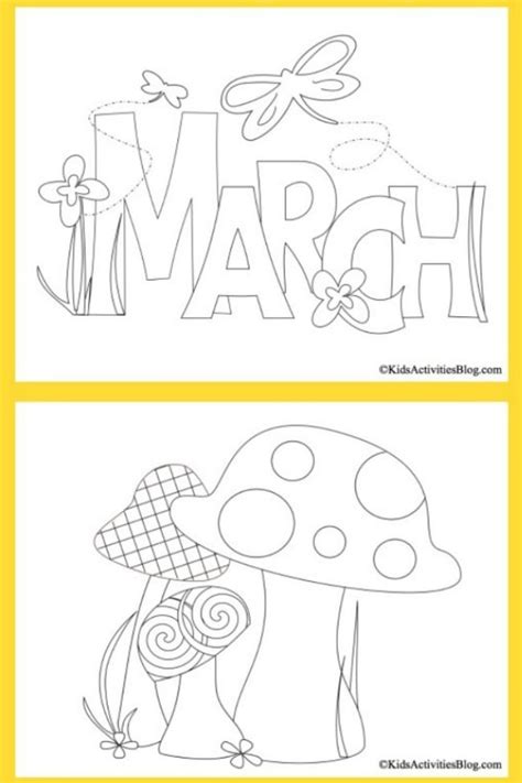 spring march coloring pages  kids