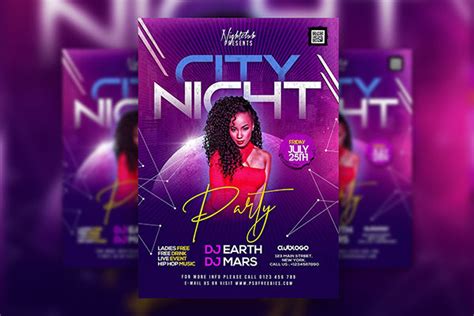 urban geometric dj nightclub party flyer template  resource boy