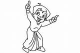 Chota Bheem Pages Coloring Laughing Netart sketch template