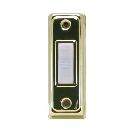 iq america wired lighted doorbell push button brass  white dp   home depot