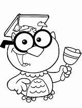 Graduation Owl Coloring Teacher Clipart Pages Printable Print Clipground sketch template