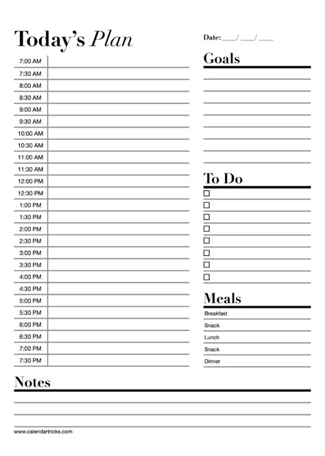 daily calendar template  word templates
