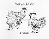 Hens Clever Greeting Printing sketch template