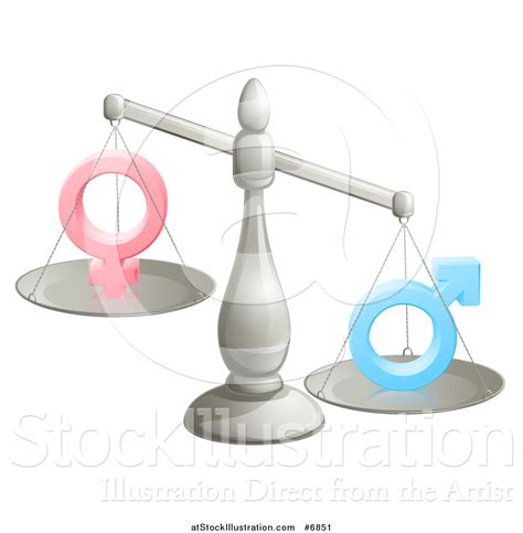 Vector Illustration Of A 3d Unbalanced Silver Scale Weighing Gender