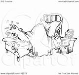Restless Woman Cartoon Bed Laying Foot Her Clip Toonaday Royalty Outline Illustration Rf Ron Leishman 2021 sketch template
