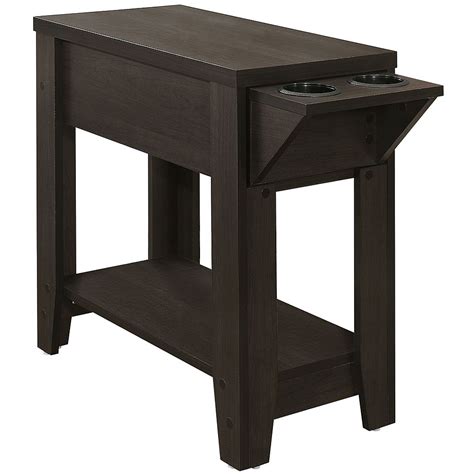 Monarch Specialties Accent Table 24 Inch H Cappuccino With A Glass