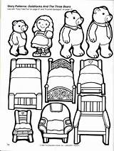 Goldilocks Coloring Storytime Printable Bears Three Story Patterns Puppets Stick Puppet Pages sketch template