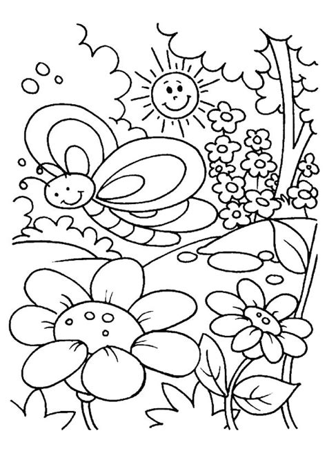 spring coloring pages spring coloring pages flower coloring pages
