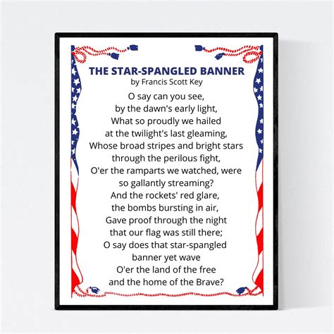 star spangled banner unframed  print  shipping etsy