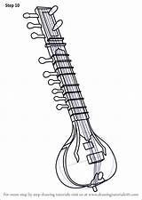 Draw Sitar Sketch Drawing Instruments Musical Step Sketches Tutorials Learn Paintingvalley Drawingtutorials101 sketch template