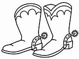 Boots Cowboy Cartoon Library Clipart Coloring Sheet sketch template