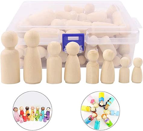 wooden peg dolls unfinished people 50 pieces wooden decorative diy doll